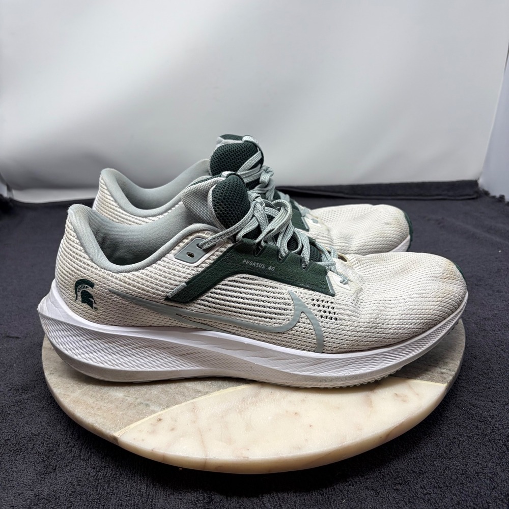 Nike Air Zoom Pegasus 40 Michigan State Spartans White Green DZ5999-100 Sz 11.5